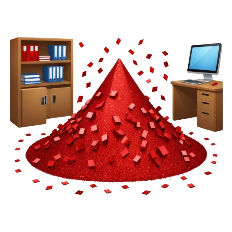glitter red office sticker