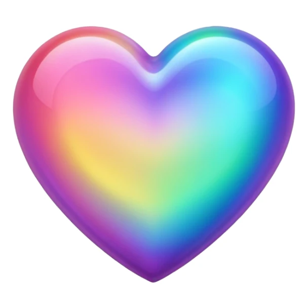 Iridescent heart sticker