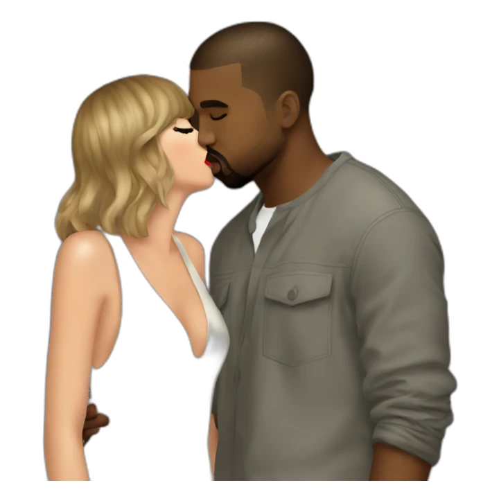 kanye kissing taylor swift sticker