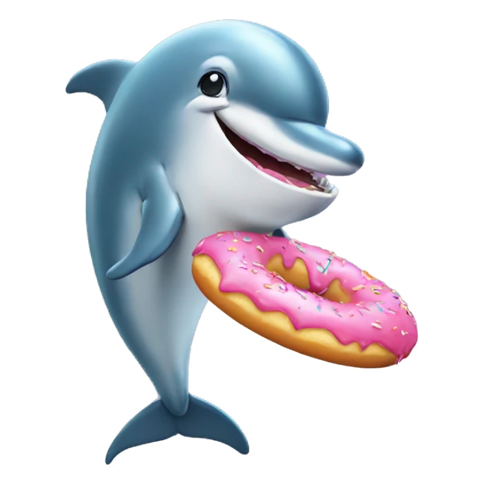 Dolphin eating a donut sticker