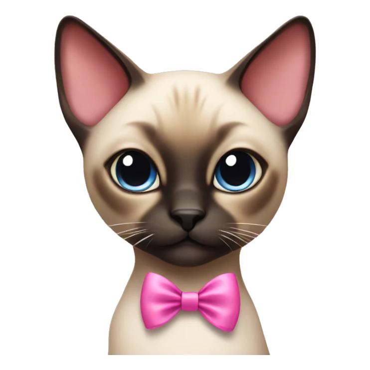 Siamese cat with a pink bow  sticker
