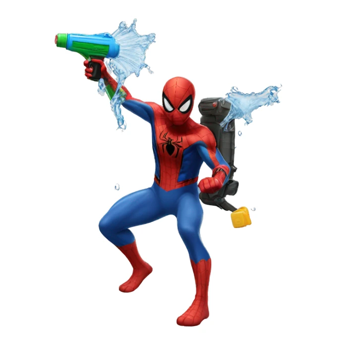 Spider-Man with a Water gun sticker