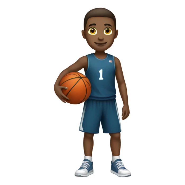 Boy with basketball sticker