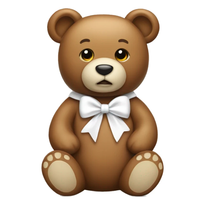 Teddybär with white bow sticker