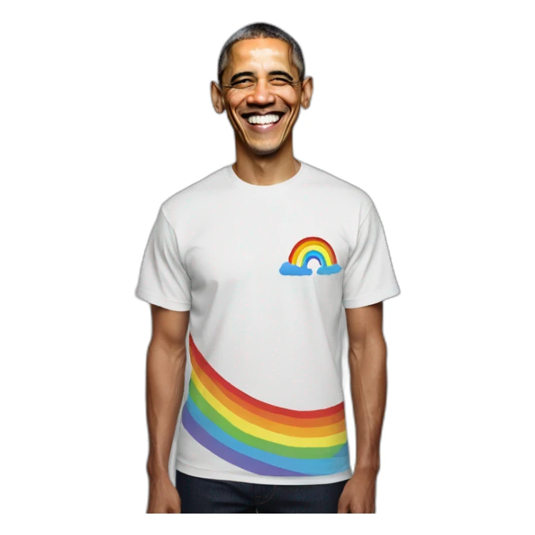 Obama rainbow shirt sticker