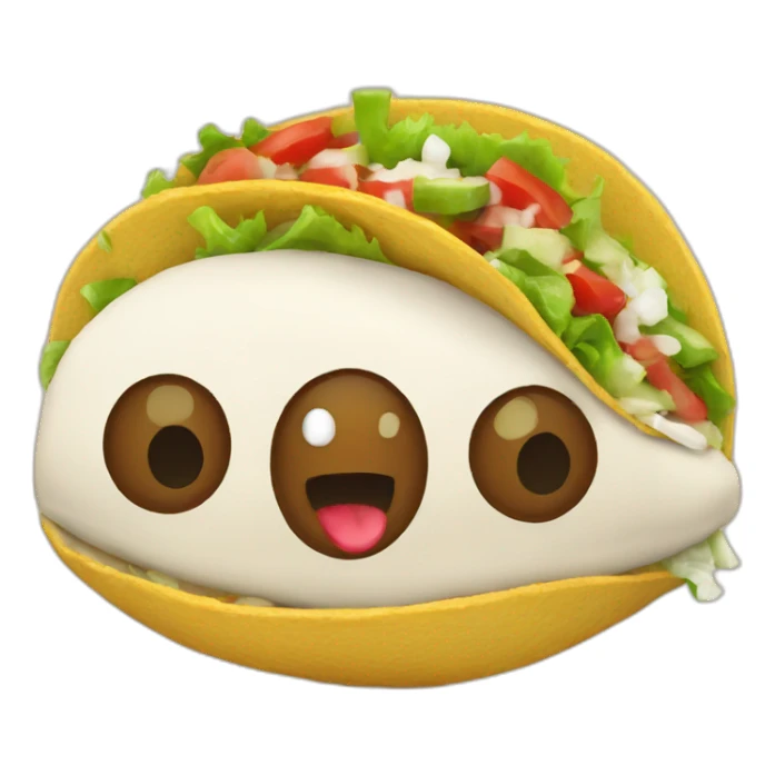 Taco with food sticker