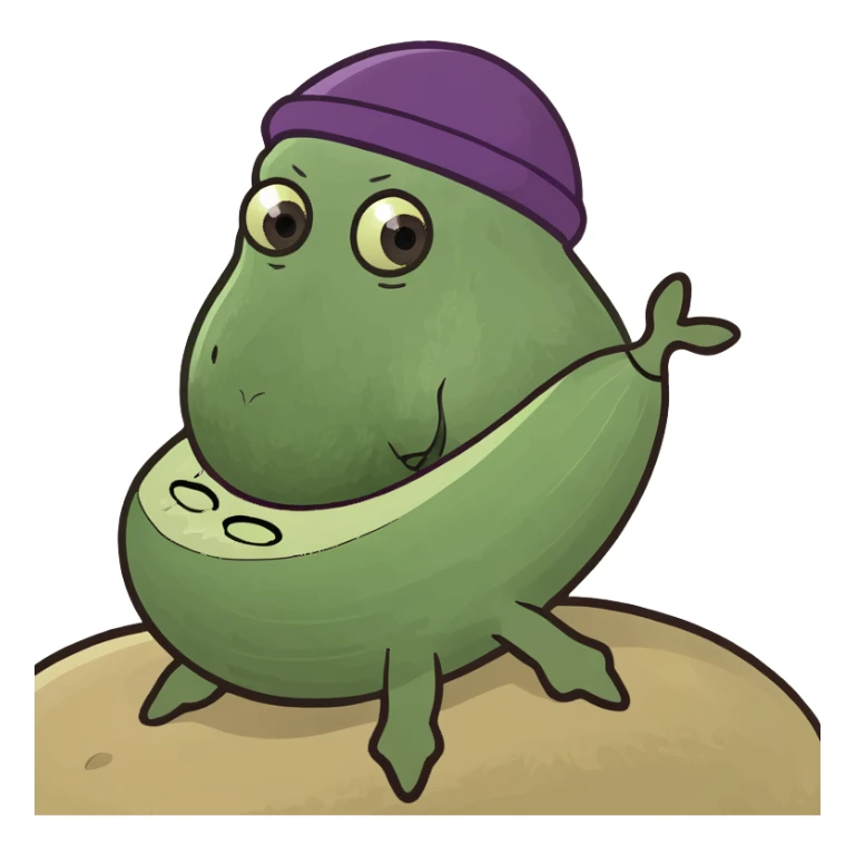 Squid riding an eggplant  sticker