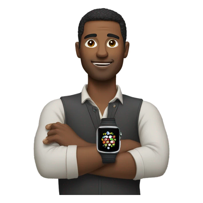 Men with Apple Watch  sticker