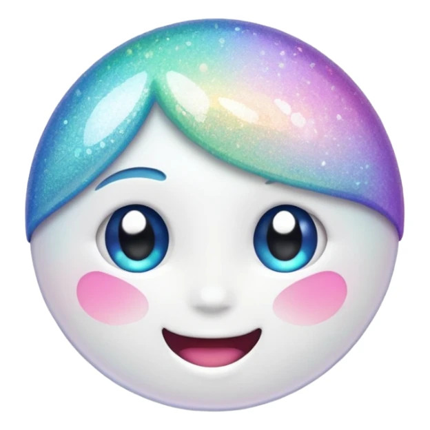 glitter white happy sticker