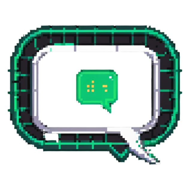 Classic text message bubble with AI logo sticker