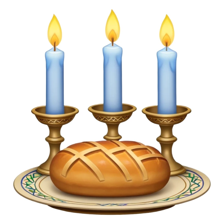 Shabbat two candles and hala bread  sticker