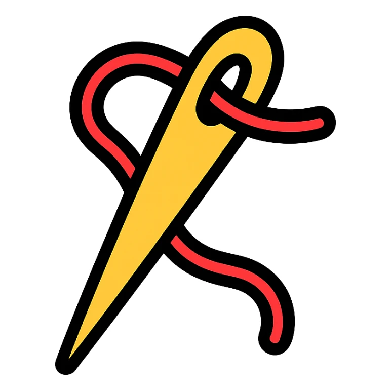 sewing needle with a hole sticker