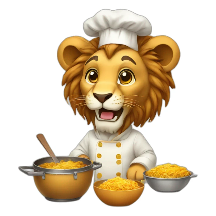 lion cook new year sticker