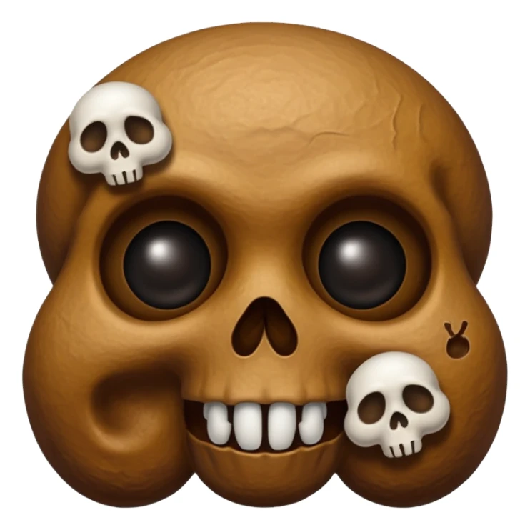 ((poop emoji))with  3 skulls sticker