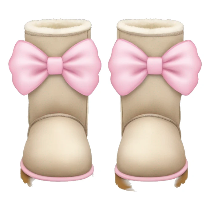 pair of uggs with light pink bow sticker