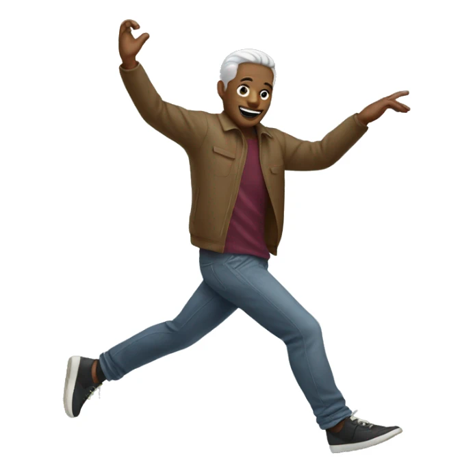 man dancing in the park sticker