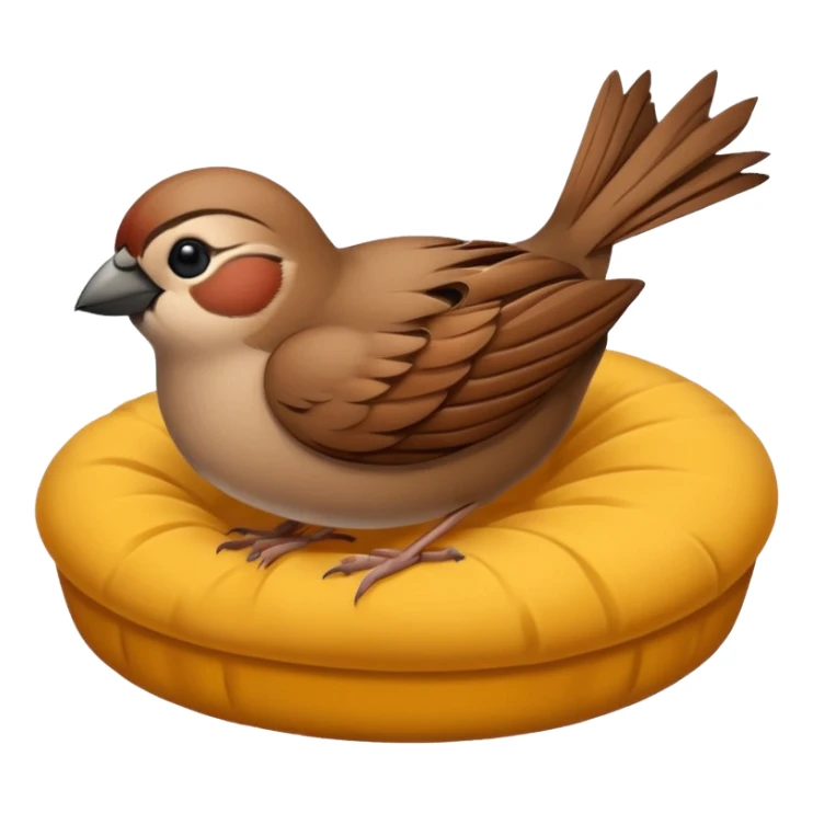A sparrow sleeps sticker