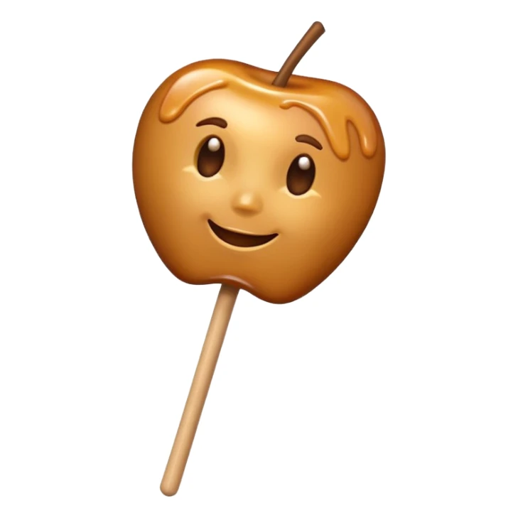 Caramel apple on a stick sticker