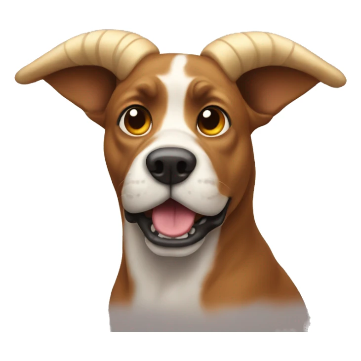 Dog with a big horns  sticker