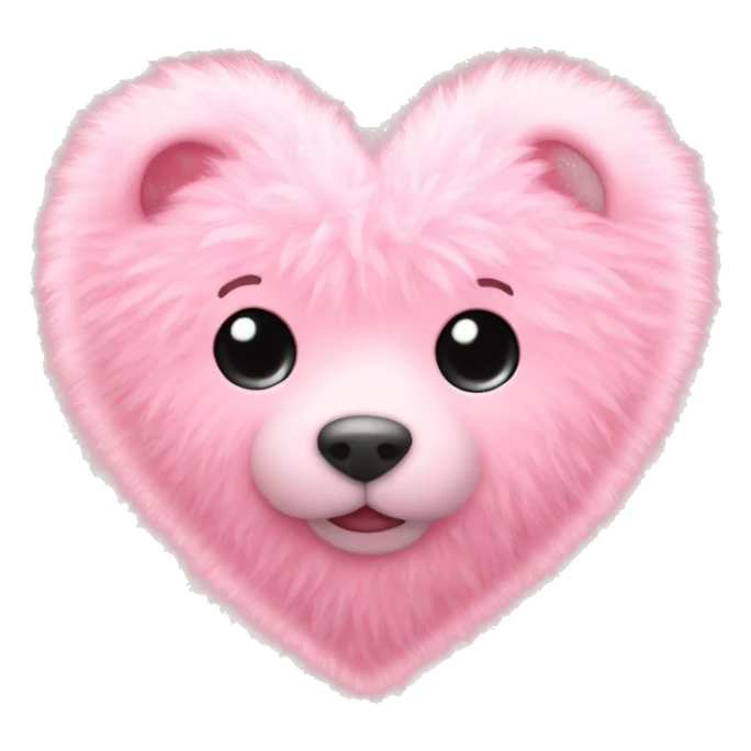 a soft pink fluffy heart sticker