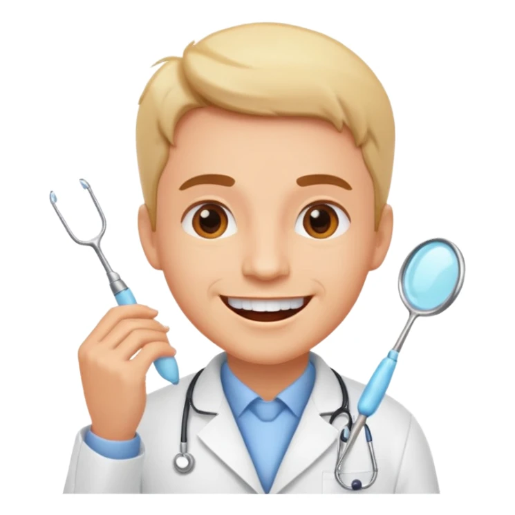 dentist, white coat, cheerful sticker