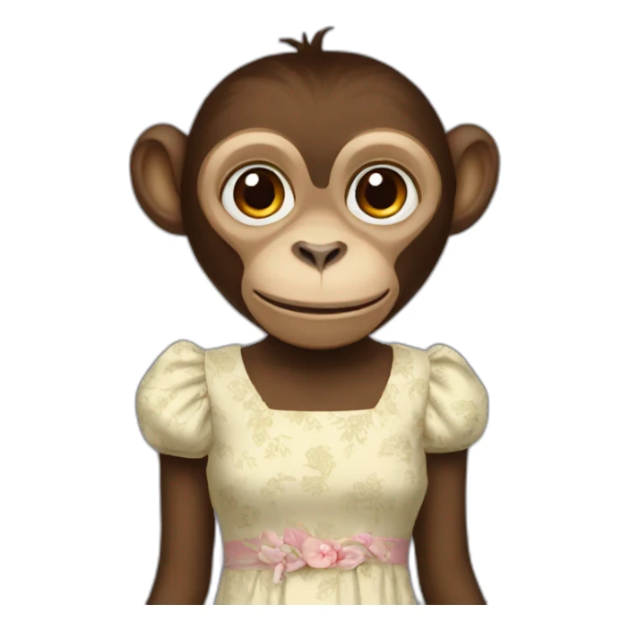 monkey in a dress sticker