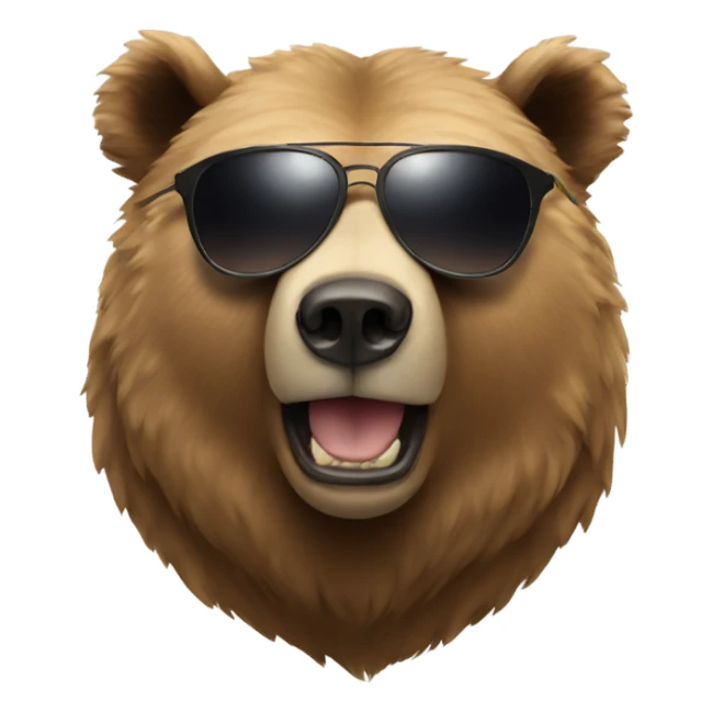 a bear in sunglasses sticker