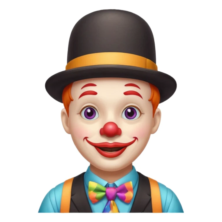 Clown in bowler hat & tie sticker