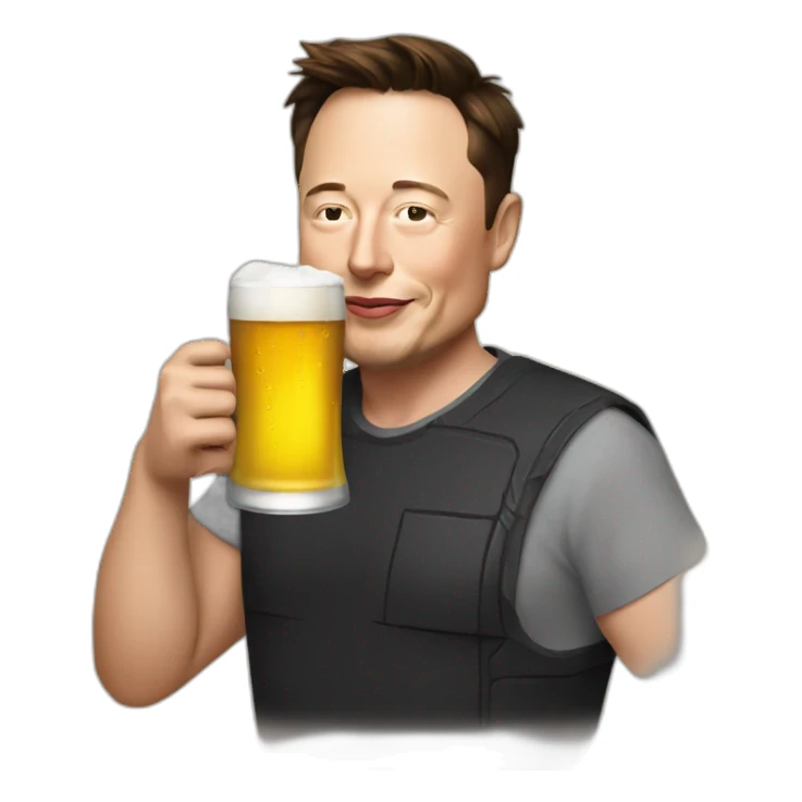 Elon musk drinking beer sticker