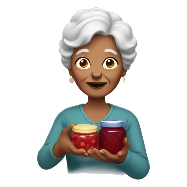 Grandmother with jam in hands sticker