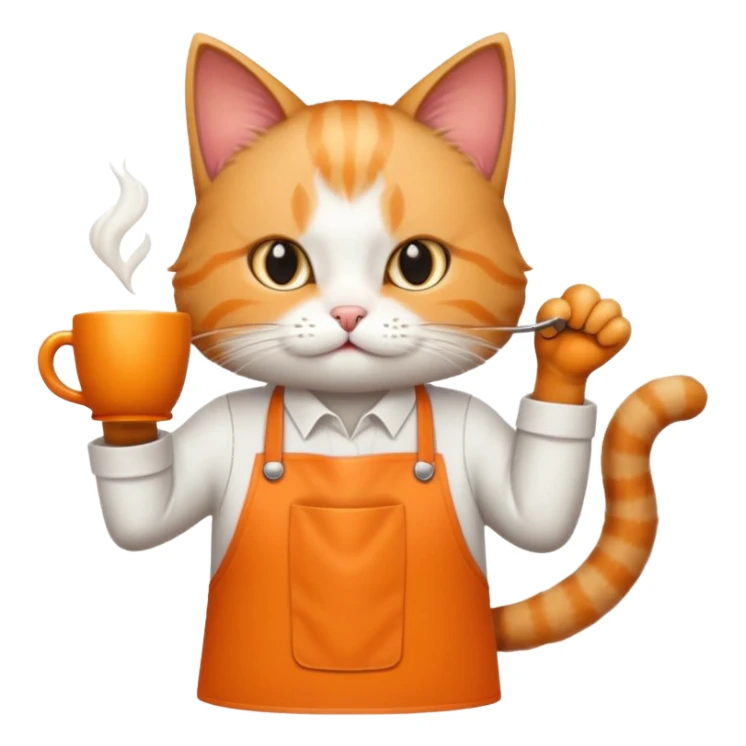 Cat barista fighting crime sticker