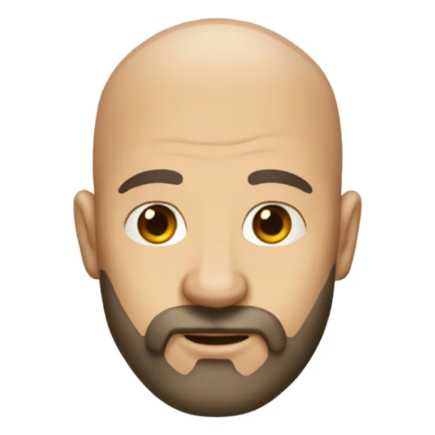 bald man with beard portrait sticker