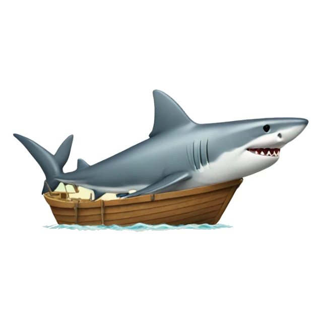 Shark and boat sticker