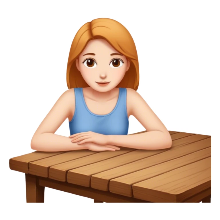 Woman sitting on table sticker