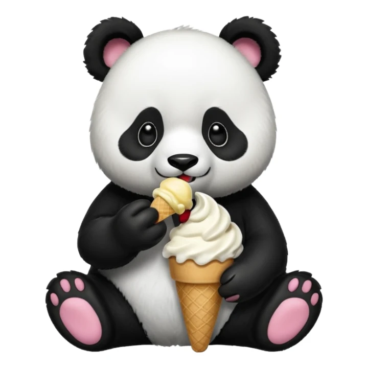 Panda eating ice cream sticker