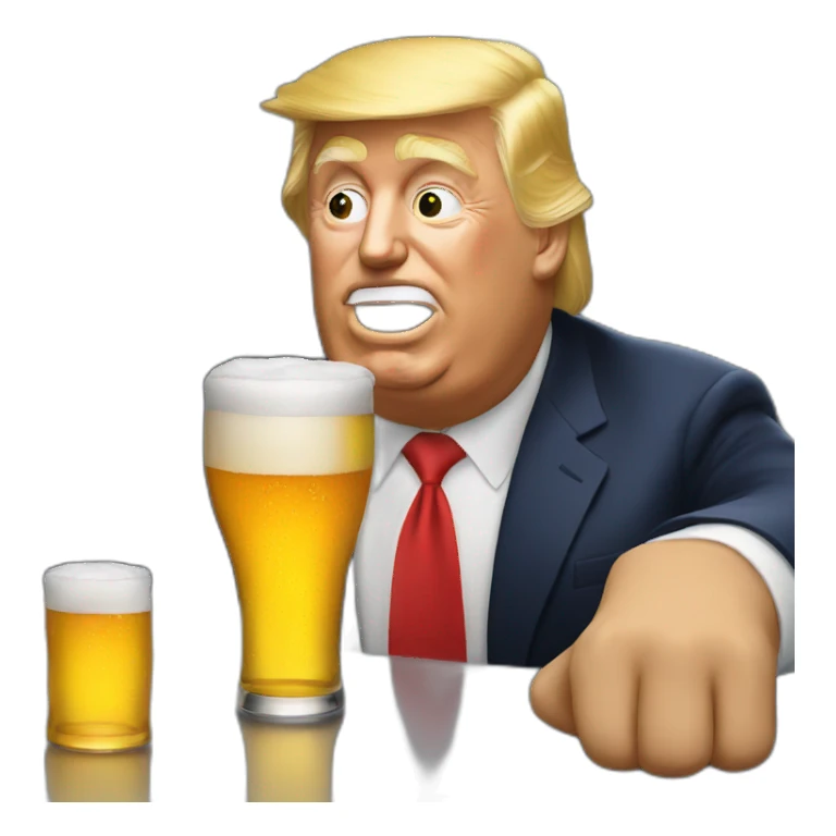 donald trump drinking beer sticker