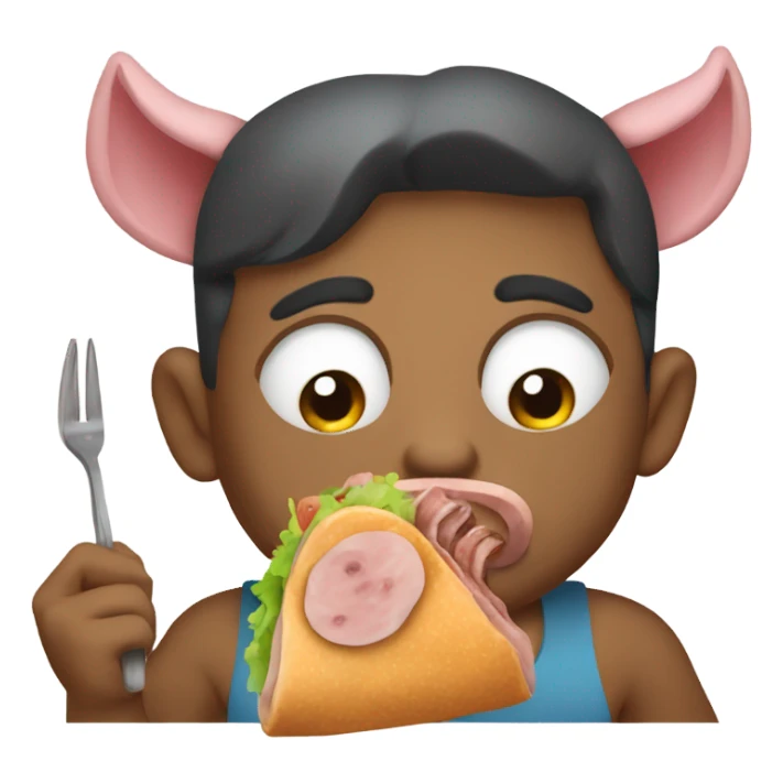 Puerco con comida sticker