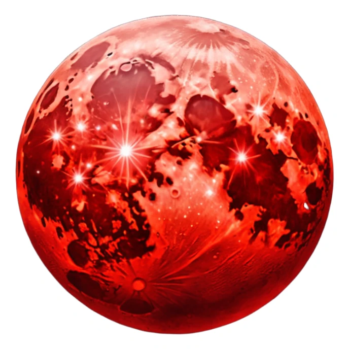 glitter red blood moon sticker