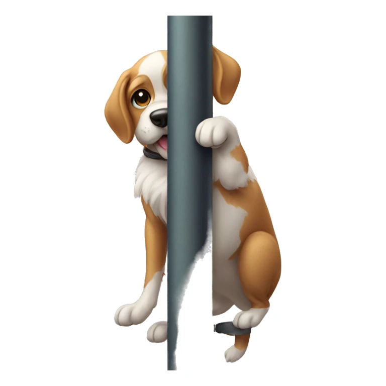 Dog on pole sticker