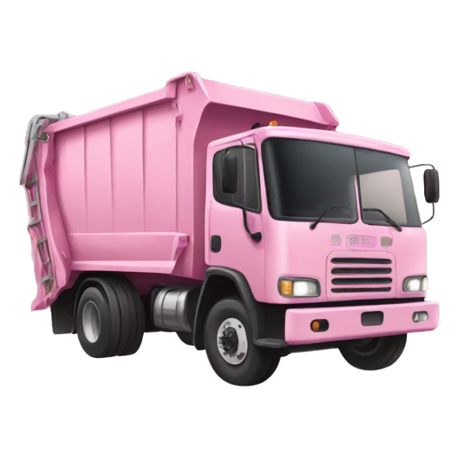 Pink garbage truck sticker