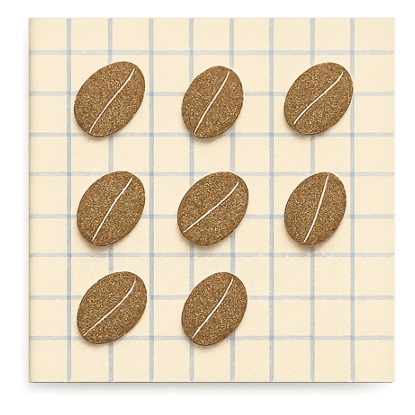 coffee bean pattern grid paper background for journaling, soft pastel style, transparent background sticker