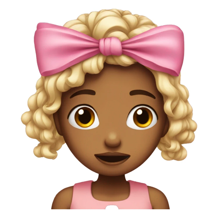 Cute girly with a bow on her head crying  sticker