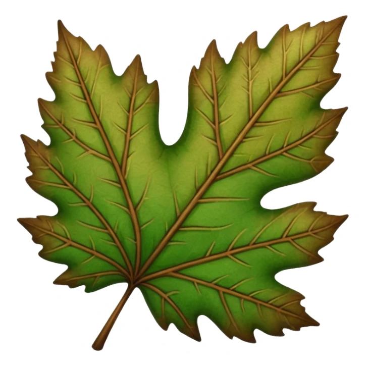brown and green leaf  sticker