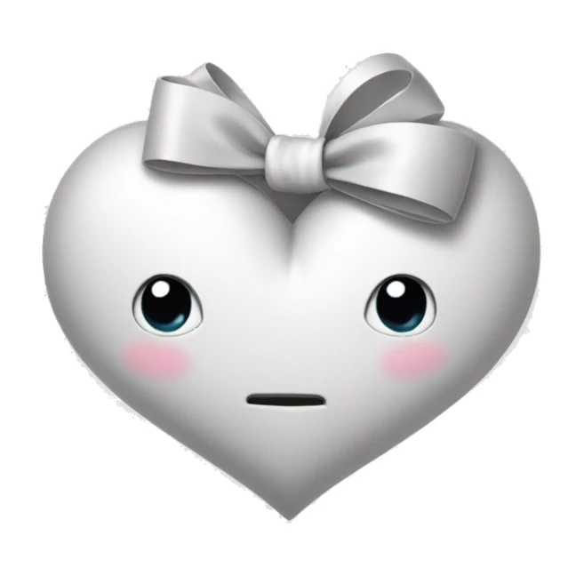 White heart with a bow sticker