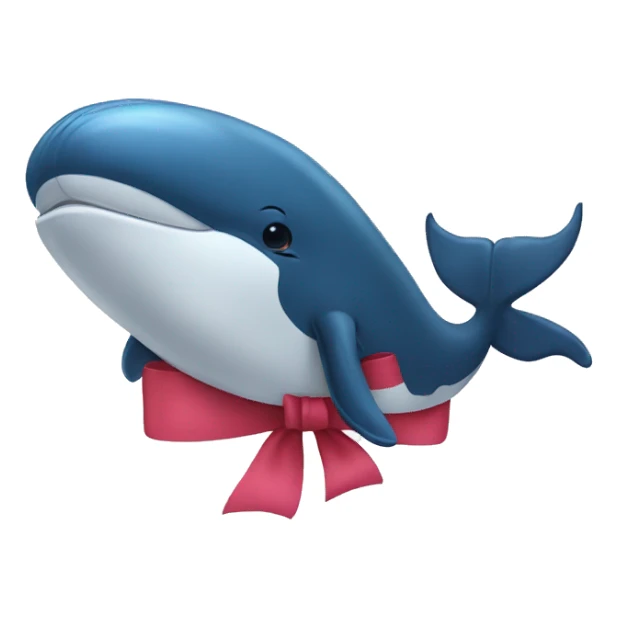 whale with bow sticker