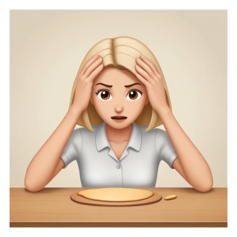 woman smacking head on table  sticker