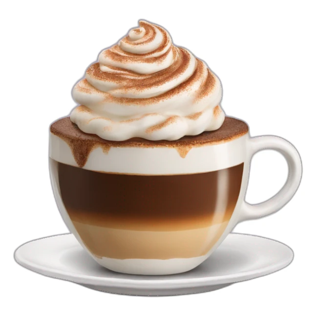 Cake dipped in a cappuccino sticker