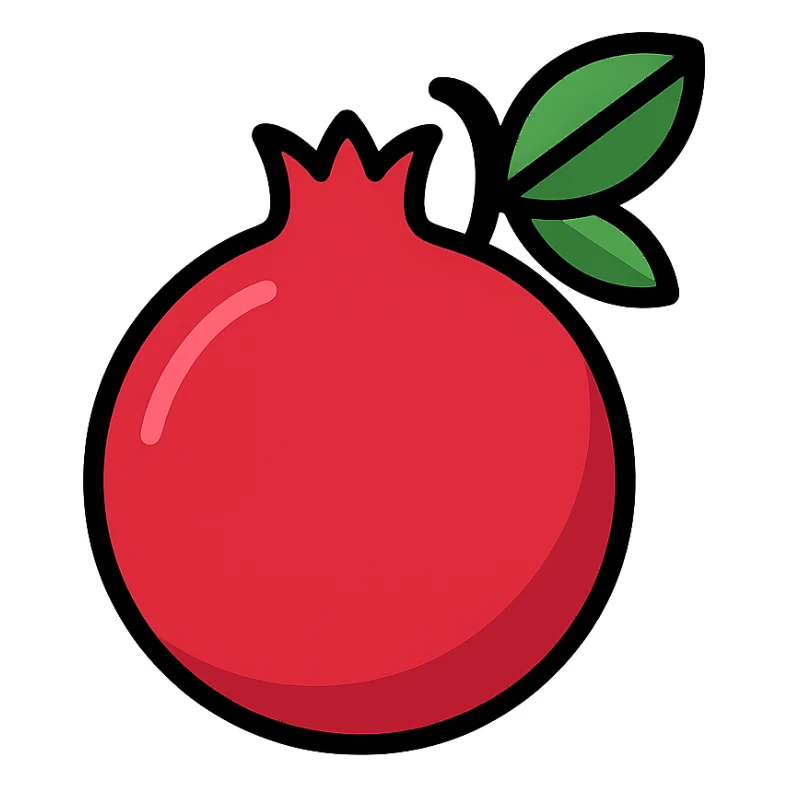 colored pomegranate icon sticker