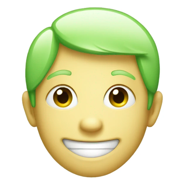 Smile face green sticker