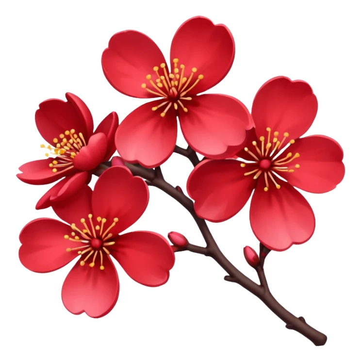 red sakura sticker